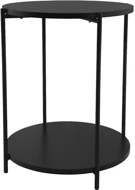Lisomme Lina Ronde Houten Bijzettafel Ø 40 cm Zwart