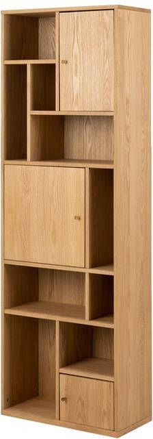 Lisomme Maarten Houten Boekenkast met Vakken B 60 5 cm Naturel
