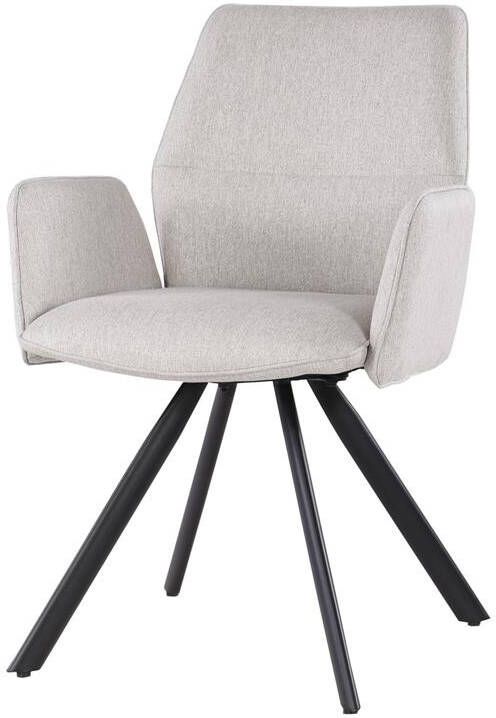 Livingfurn Eetkamerstoel Beige Stof|Textiel Set van 2