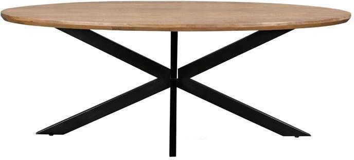 Livingfurn Ovale Eettafel Jesper Mangohout 210 x 110cm Bruin Ovaal