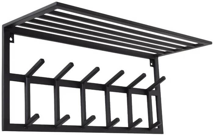 LOFT42 Kapstok Jaimy Zwart – Metaal – 6 Dubbele Haken 80x35x30