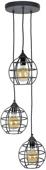 Urban interiors Globe Hanglamp 3 lichts Zwart Metaal 50x50x140