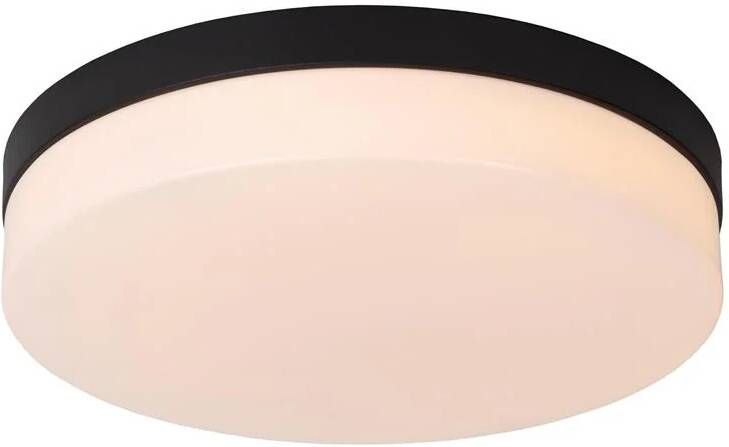 Lucide BISKIT Plafonnière Badkamer Ø 34 5 cm LED 1x24W 2700K IP44 Beweging & dag nacht sensor Zwart