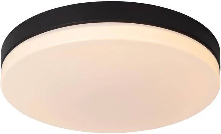 Lucide BISKIT Plafonnière Badkamer Ø 40 cm LED 1x36W 2700K IP44 Beweging & dag nacht sensor Zwart