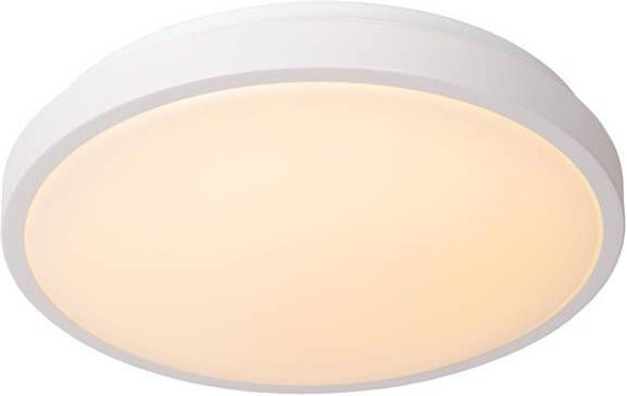 Lucide DASHER Plafonnière Badkamer Ø 34 8 cm LED 1x18W 2700K IP44 Beweging & dag nacht sensor Wit