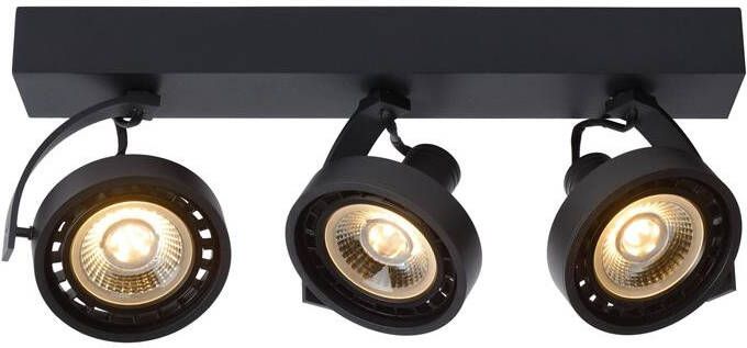 Lucide Dorian Plafondspot Led Dim To Warm Gu10 3x12w 2200k 3000k Zwart