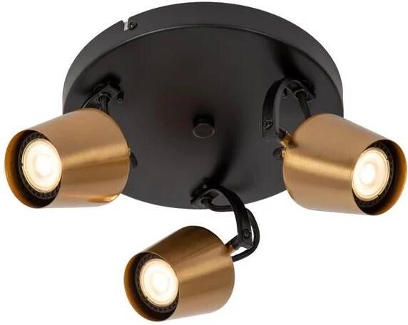 Lucide EMILE Plafondspot Ø 23 cm 3xGU10 Mat Goud Messing
