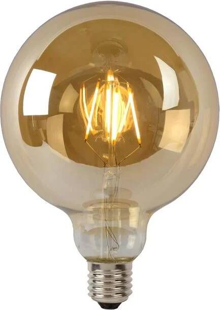LUCIDE Ledfilamentlamp Globe G125 Amber D12 5cm Dimbaar Warm Wit E27 8w