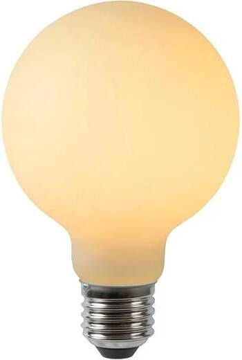 Lucide G80 Filament lamp Ø 8 cm LED Dimb. E27 1x5W 2700K Opaal