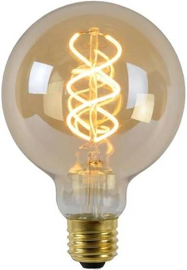 Lucide G95 Filament lamp Ø 9 5 cm LED Dimb. E27 1x5W 2200K Amber
