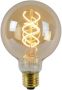 Lucide G95 Filament lamp Ø 9 5 cm LED Dimb. E27 1x5W 2200K Amber - Thumbnail 1