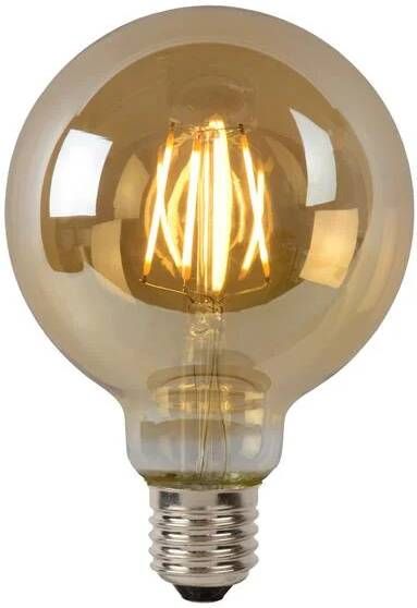 Lucide G95 Filament lamp Ø 9 5 cm LED Dimb. E27 1x5W 2700K Amber