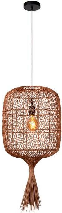 LUCIDE Hanglamp Garve Okergeel Rattan Diam. 40cm E27 Fitting