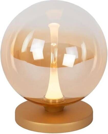Lucide glazen tafellamp amber