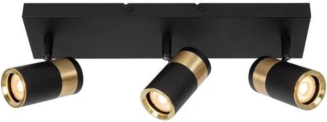 LUCIDE Opbouwspot Gorik Zwart 10cm 3xgu10