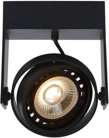 Lucide GRIFFON Plafondspot LED Dim to warm GU10 (ES111) 1x12W 2200K 3000K Zwart