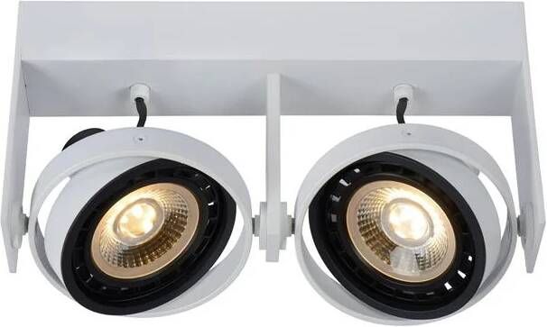 Lucide GRIFFON Plafondspot LED Dim to warm GU10 2x12W 2200K 3000K Wit