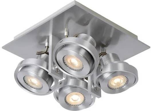 Lucide LANDA Plafondspot LED Dim to warm GU10 4x5W 2200K 3000K Mat chroom