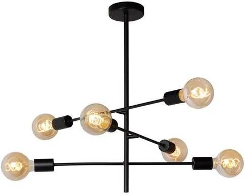 LUCIDE Plafondlamp Lester Zwart ⌀59cm 6xe27