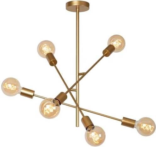 Lucide LESTER Plafonnière 6xE27 Mat Goud Messing