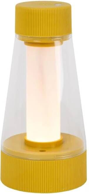 Lucide LORALI Oplaadbare Tafellamp Binnen Buiten Accu Batterij Ø7 cm LED Dimb. IP44 Okergeel
