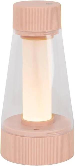 Lucide LORALI Oplaadbare Tafellamp Binnen Buiten Accu Batterij Ø7 cm LED Dimb. IP44 Roze