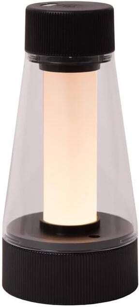 Lucide LORALI Oplaadbare Tafellamp Binnen Buiten Accu Batterij Ø7 cm LED Dimb. IP44 Zwart