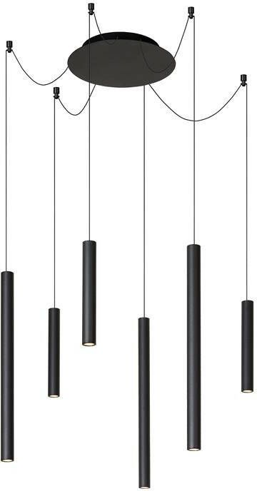 Lucide LORENZ Hanglamp Ø 120 cm LED Dimb. 6x4W 3000K Zwart