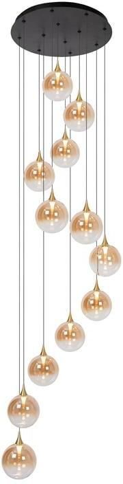 Lucide dimbare LED glazen hanglamp Ø61 cm amber