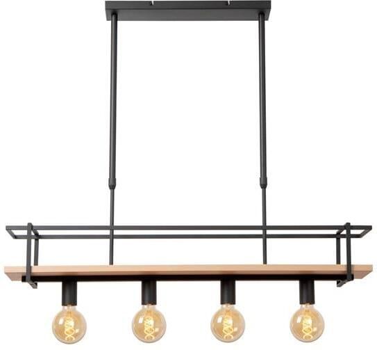 Lucide MILONGA Hanglamp 4xE27 Zwart