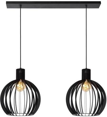 LUCIDE Hanglamp Mikaela Zwart Ø35cm 2xe27