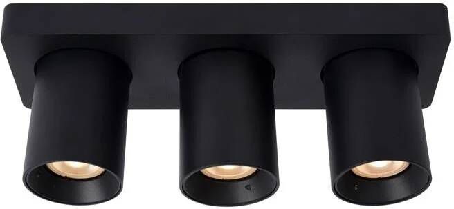 Lucide NIGEL Plafondspot LED Dim to warm GU10 3x5W 2200K 3000K Zwart
