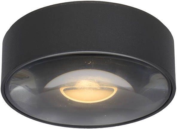 Lucide RAYEN Plafondspot Badkamer Ø 10 cm LED 1x6W 3000K IP65 Zwart