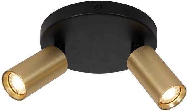 Lucide RITMO Plafondspot Ø 15 cm 2xGU10 (MR11) Mat Goud Messing