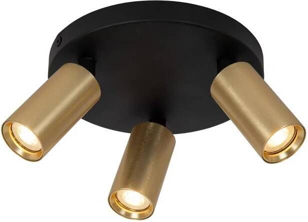 Lucide RITMO Plafondspot Ø 18 cm 3xGU10 (MR11) Mat Goud Messing