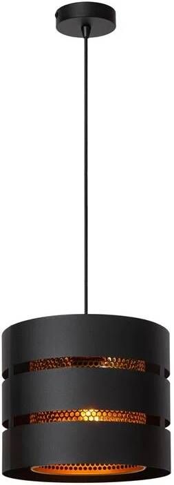 LUCIDE Hanglamp Rosas Zwart Messing 26cm E27