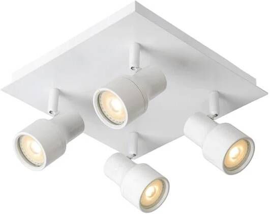 Lucide SIRENE-LED Plafondspot Badkamer Ø 10 cm LED Dimb. GU10 4x5W 3000K IP44 Wit