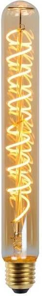 LUCIDE Ledfilamentlamp T32 Amber D3 2cm H25cm Dimbaar Warm Wit E27 4 9w