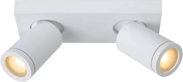 Lucide TAYLOR Plafondspot Badkamer LED Dim to warm GU10 2x5W 2200K 3000K IP44 Wit