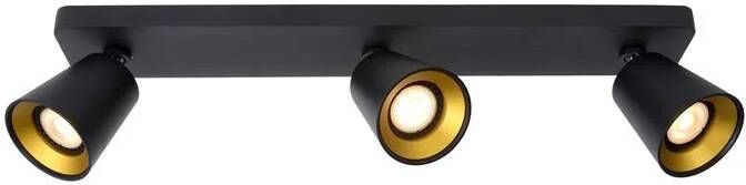 Lucide TURNON Plafondspot LED Dim to warm GU10 3x5W 2200K 3000K Zwart