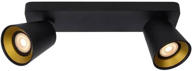 Lucide TURNON Plafondspot LED Dim to warm GU10 2x5W 2200K 3000K Zwart