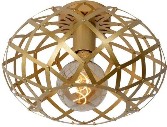 Lucide Wolfram Plafonnière Ø 30 Cm 1xe27 Mat Goud Messing