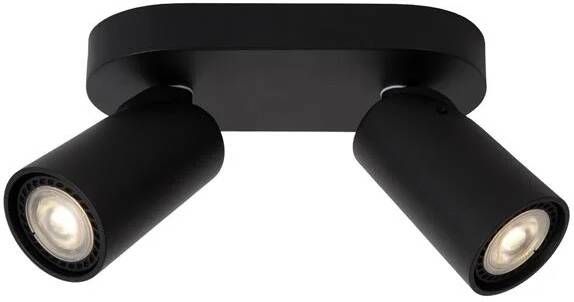 Lucide XYRUS Plafondspot LED Dim to warm GU10 2x5W 3000K 2200K Zwart
