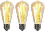 LUEDD Set Van 3 E27 Dimbare Led Lampen St64 Goud 5w 450 Lm 2200k - Thumbnail 2