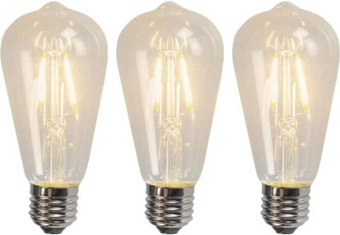 LUEDD Set Van 3 E27 Led Filament Lamp St64 4w 320 Lm 2700k