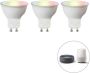 LUEDD Set Van 3 Smart Gu10 Rgbw Led Lampen 5w 350 Lm 2200-4000k - Thumbnail 1