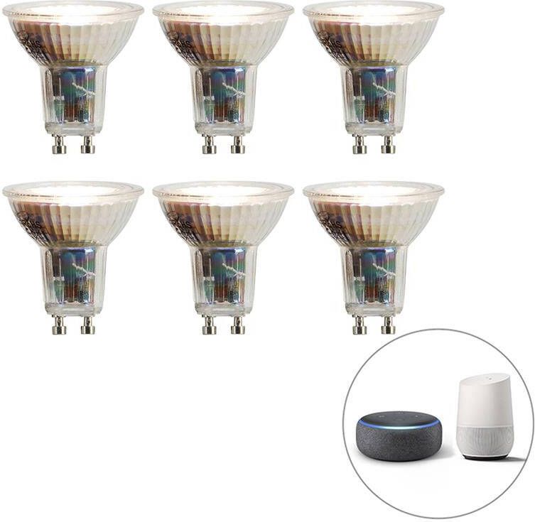 LUEDD Set Van 6 Smart Gu10 Dimbaar In Kelvin Led Lampen 4 8w 400 Lm 1800k 6500k