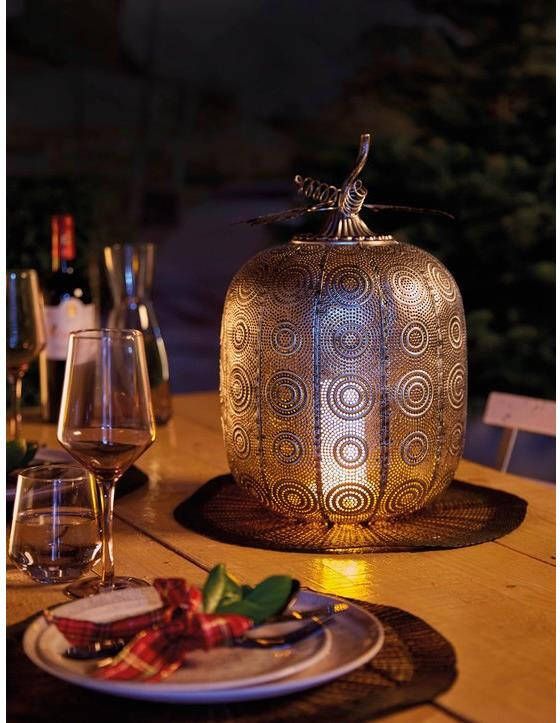 Luxform Lighting Batterij lamp Tall pompoen Antiek zilver 24x F...