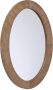 LW collection wandspiegel bruin ovaal 56x76 cm hout grote spiegel muur industrieel woonkamer gang badkamerspiegel - Thumbnail 2