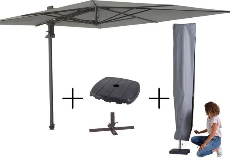 Madison MEGA COMBI DEAL! Parasol Saint-Tropez grey + voet + hoes